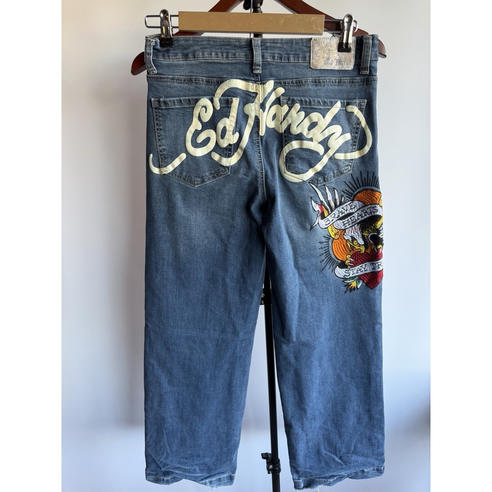ED HARDY Jeans 28X31  "Brave Hearts Stay True" For a woman or man Y2K
